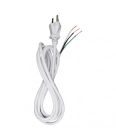 Satco 90/2414 Lamp Cord with Plug 8FT Heavy Duty 3 Prong White 18/3