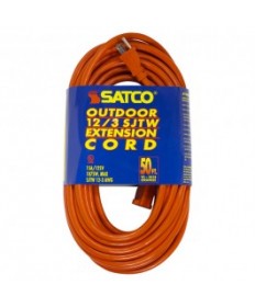 Satco 93/5018 Satco 50 Feet #12/3 GA. SJTW-3 Orange Outdoor Extension Cord