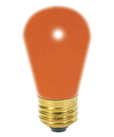 Satco S3964 Satco Light Bulbs 11S14/O 11-Watt - Orange - 130 Volt - S14 Medium Base - Ceramic Incandescent Light Bulb 
